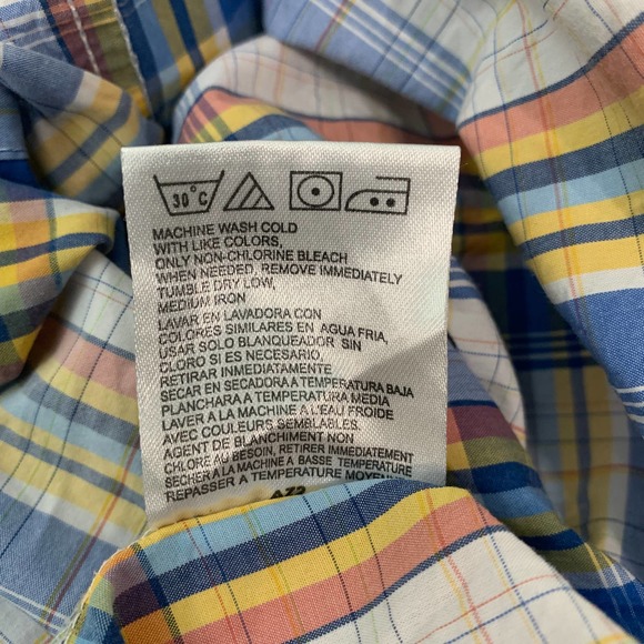 Twenty X Wrangler Mens Shirt Size XXL Blue Plaid Short Sleeve Button Down Pocket - Picture 10 of 12